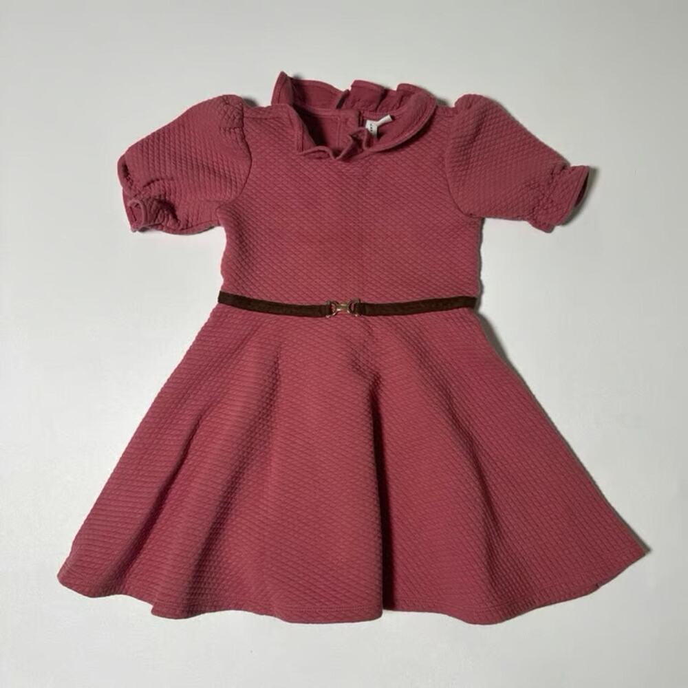 Janie and Jack Syrah Red Quilted Belted Equestrian Chic Dress Girls Size 4